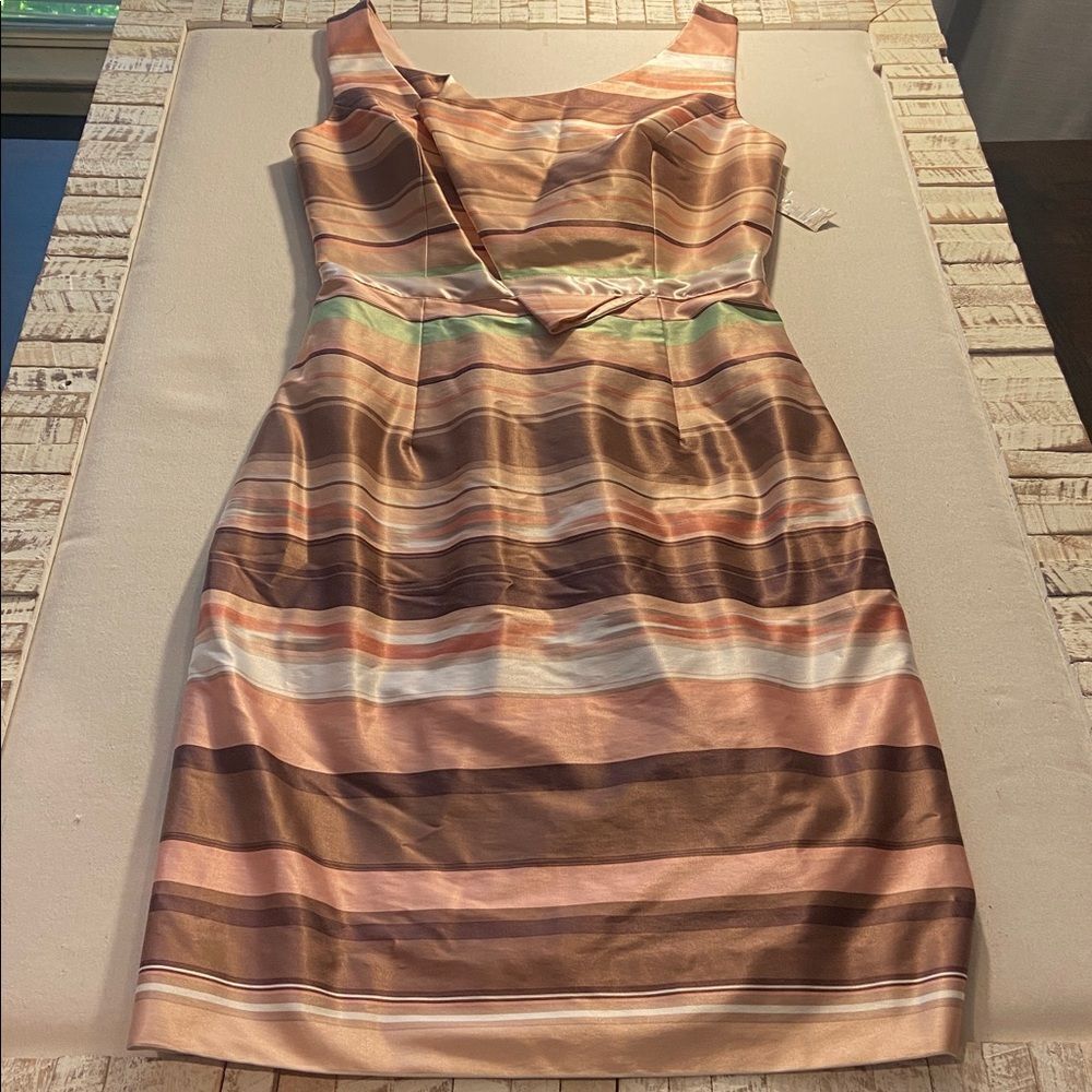NWT Antonio Melani Striped Sleeveless Jorja Dress size 0 Peony, ivory and Mint